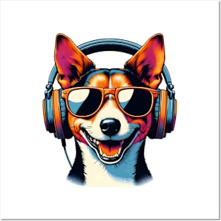 Toy Fox Terrier Smiling DJ in Energetic Japanese Art Posters and Art